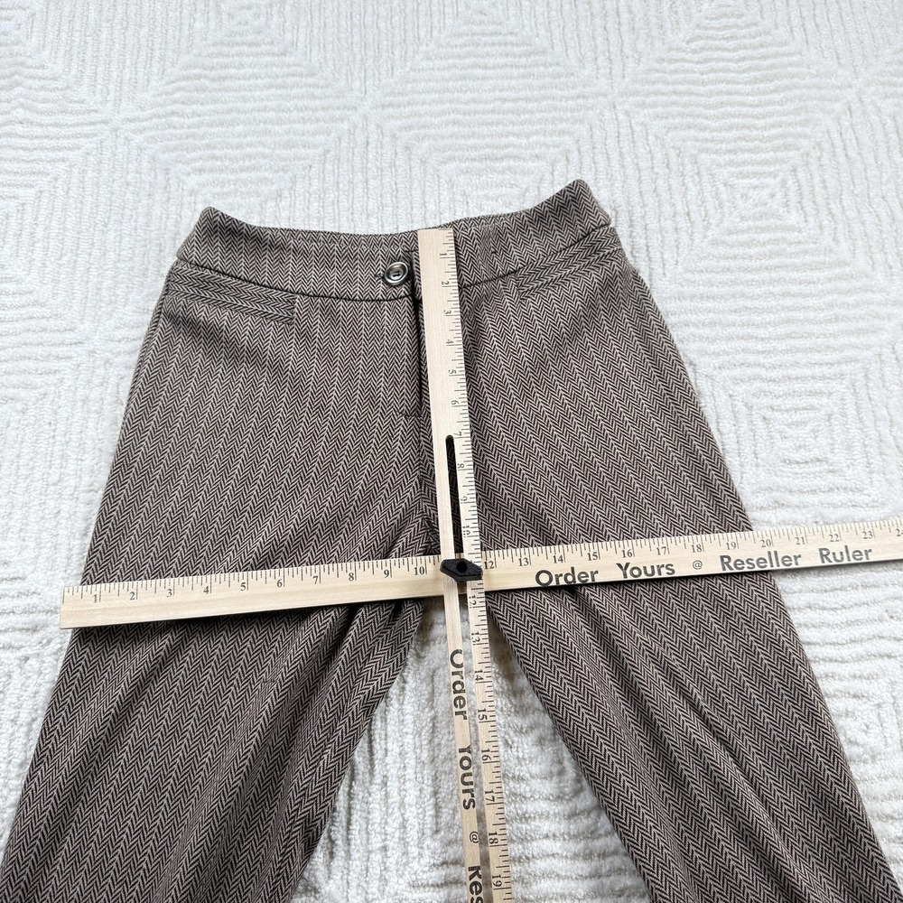 New York & Company Pants Womens S Brown Herringbone Stretch Dress Trousers Work - Picture 7 of 12